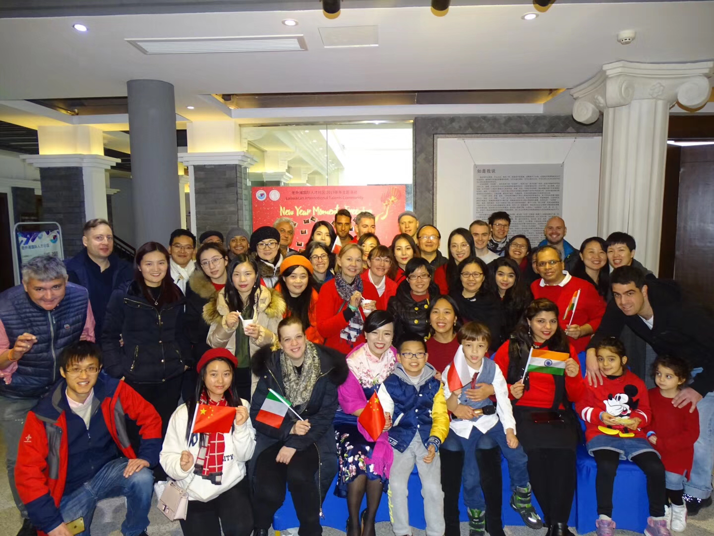 Mandarin Fluenz students having dinner and wine